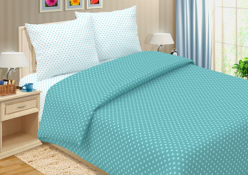 Постельное белье "Горошек ментол", Поплин Постельное белье "Горошек ментол", Поплин